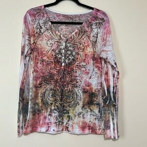 Sundance Long Sleeve Grunge Tee Size Medium